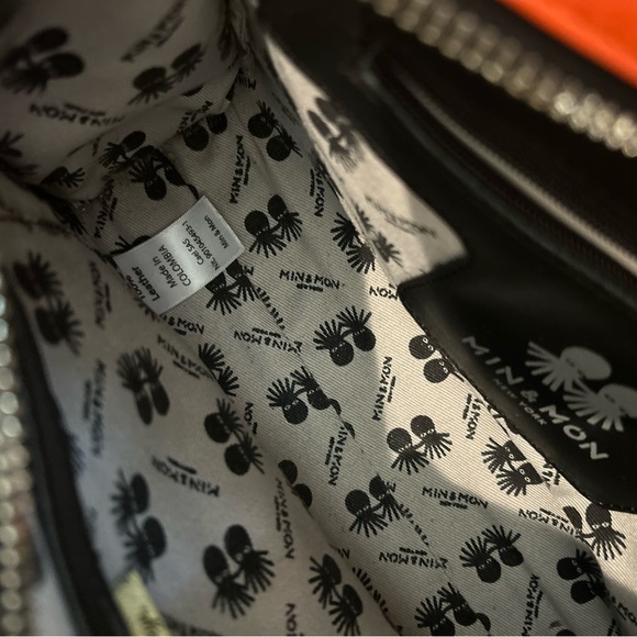 Min & Mon Peachy Cream and Black Eye Print Vali Shoulder Bag - Picture 7 of 16